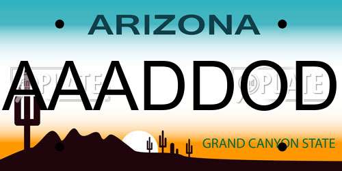 AAADDOD Arizona License Plate