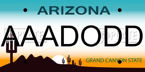 AAADODD Arizona License Plate