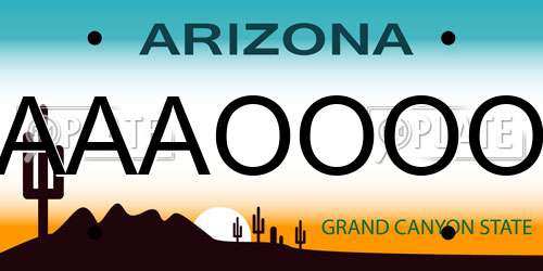AAAOOOO Arizona License Plate