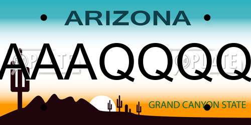 AAAQQQQ Arizona License Plate