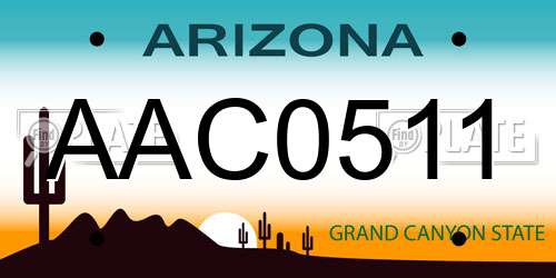 AAC0511 Arizona License Plate