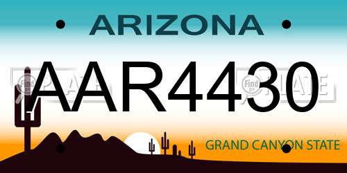 AAR4430 Arizona License Plate