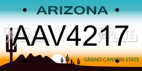 AAV4217 Arizona License Plate