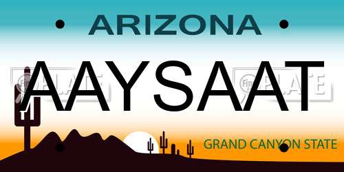 AAYSAAT Arizona License Plate
