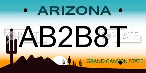 AB2B8T Arizona License Plate
