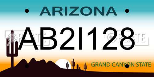 AB2I128 Arizona License Plate