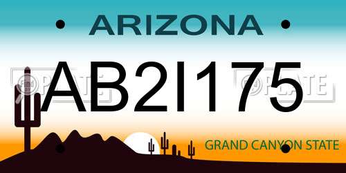 AB2I175 Arizona License Plate