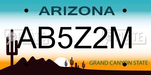 AB5Z2M Arizona License Plate