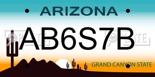 AB6S7B Arizona License Plate