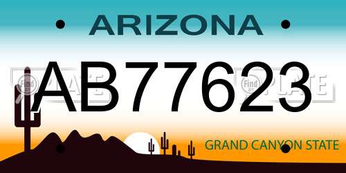 AB77623 Arizona License Plate