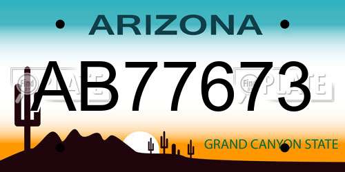 AB77673 Arizona License Plate