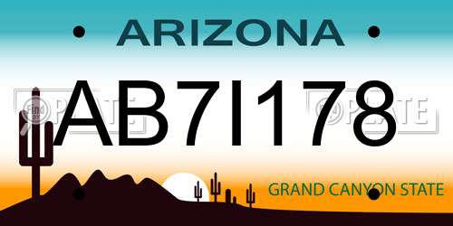 AB7I178 Arizona License Plate
