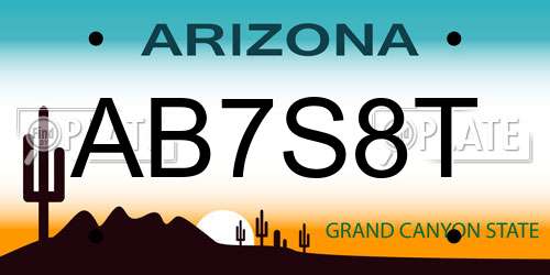AB7S8T Arizona License Plate