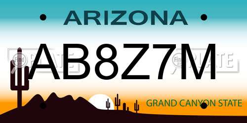AB8Z7M Arizona License Plate