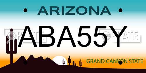 ABA55Y Arizona License Plate