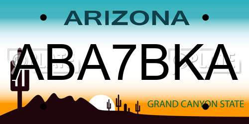 ABA7BKA Arizona License Plate