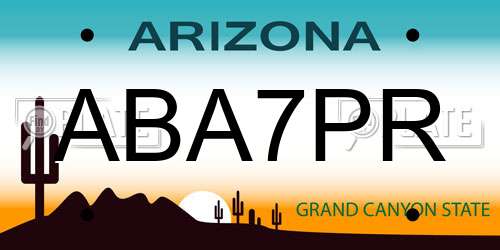 ABA7PR Arizona License Plate