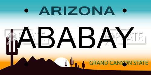 ABABAY Arizona License Plate
