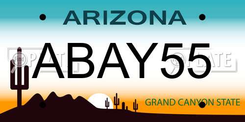 ABAY55 Arizona License Plate