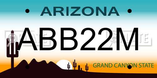 ABB22M Arizona License Plate