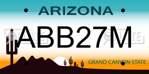 ABB27M Arizona License Plate