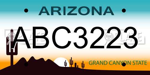 ABC3223 Arizona License Plate
