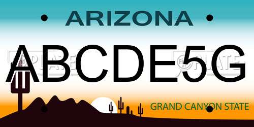 ABCDE5G Arizona License Plate