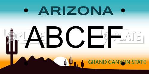 ABCEF Arizona License Plate