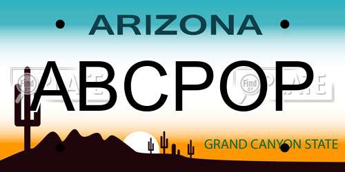 ABCPOP Arizona License Plate