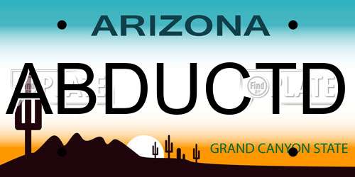 ABDUCTD Arizona License Plate