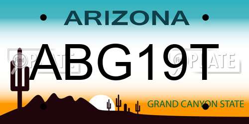 ABG19T Arizona License Plate