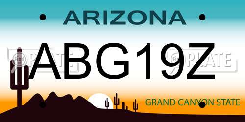 ABG19Z Arizona License Plate