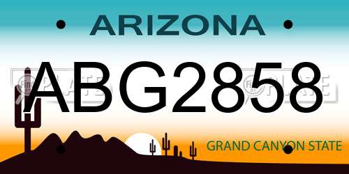 ABG2858 Arizona License Plate