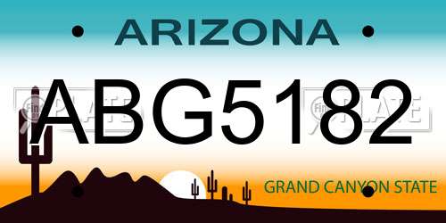 ABG5182 Arizona License Plate