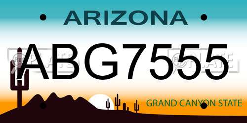 ABG7555 Arizona License Plate