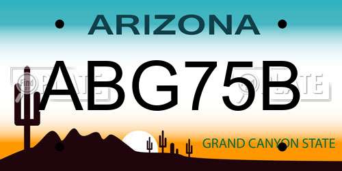 ABG75B Arizona License Plate