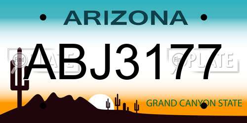 ABJ3177 Arizona License Plate