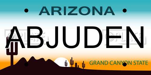 ABJUDEN Arizona License Plate