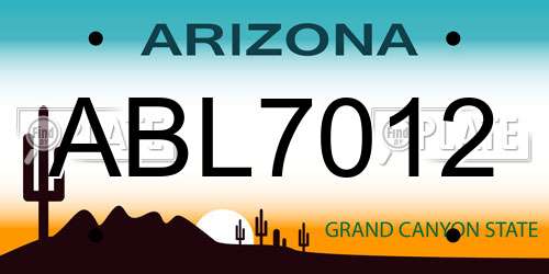 ABL7012 Arizona License Plate