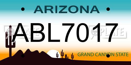 ABL7017 Arizona License Plate