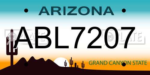 ABL7207 Arizona License Plate