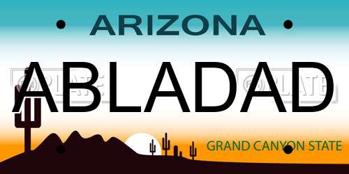 ABLADAD Arizona License Plate