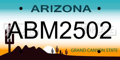 ABM2502 Arizona License Plate