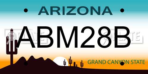 ABM28B Arizona License Plate