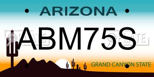 ABM75S Arizona License Plate