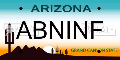 ABNINF Arizona License Plate