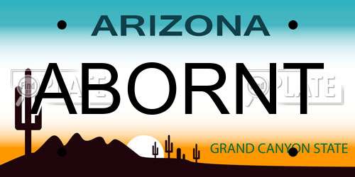 ABORNT Arizona License Plate