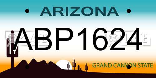 ABP1624 Arizona License Plate