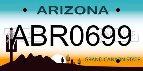 ABR0699 Arizona License Plate