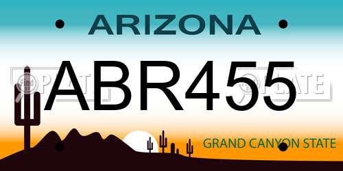 ABR455 Arizona License Plate